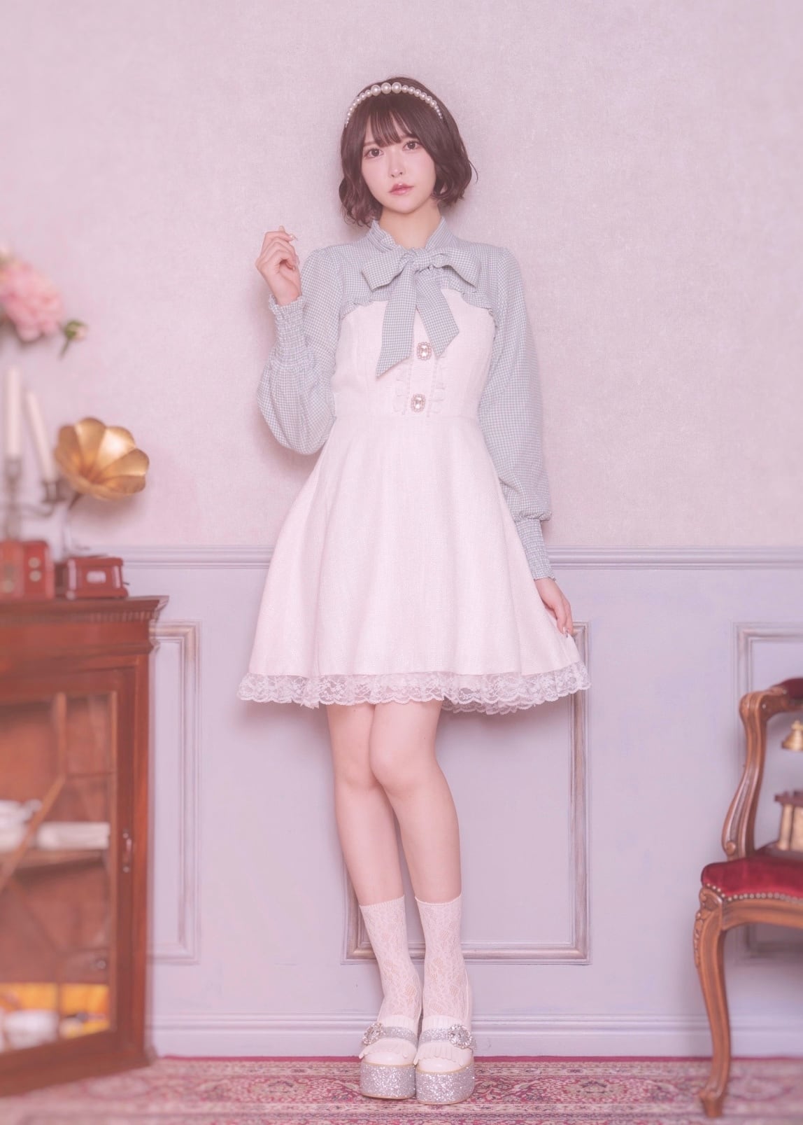 ManonMimie】Gingham×Tweed OP | Manon Tokyo