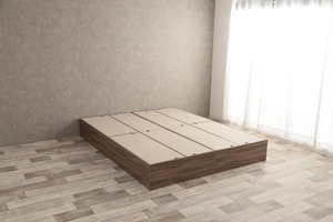 【セミシングル】Glad ヘッドレス収納付きベッド