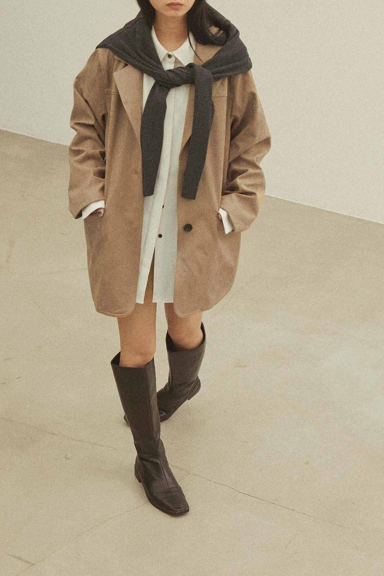 DU250719 Fake Suede Skirt Pants 【ser up可】