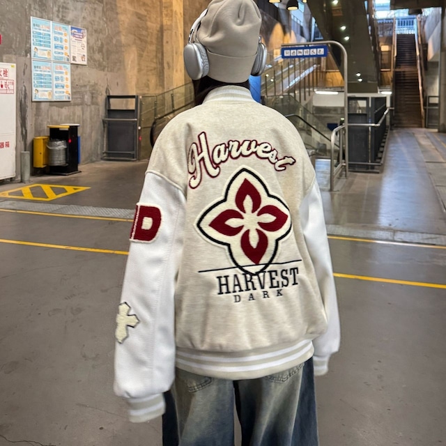 フラワーワッペンロゴバーシスタジャン 3col R00769