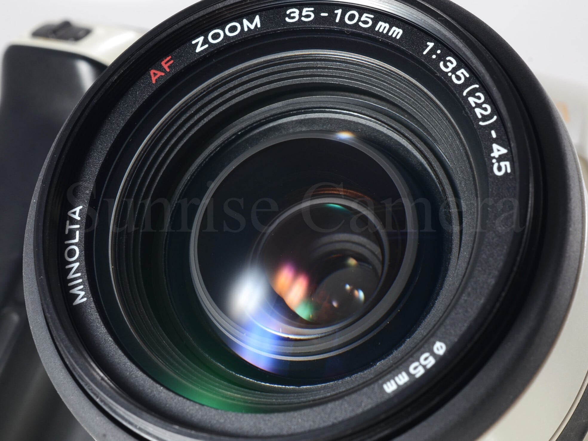 MINOLTA α8700i レンズ、レザーケース、ストロボ付き MINOLTA α8700i ホワイト / AF ZOOM 35-105mm F3.5-4.5 PROGRAM 5200i