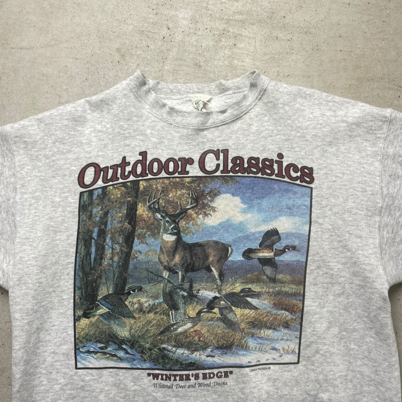 90年代 Outdoor Classics アニマルプリント スウェットシャツ 鹿 
