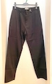 Chambray Stretch Straight Slacks Pants　Black
