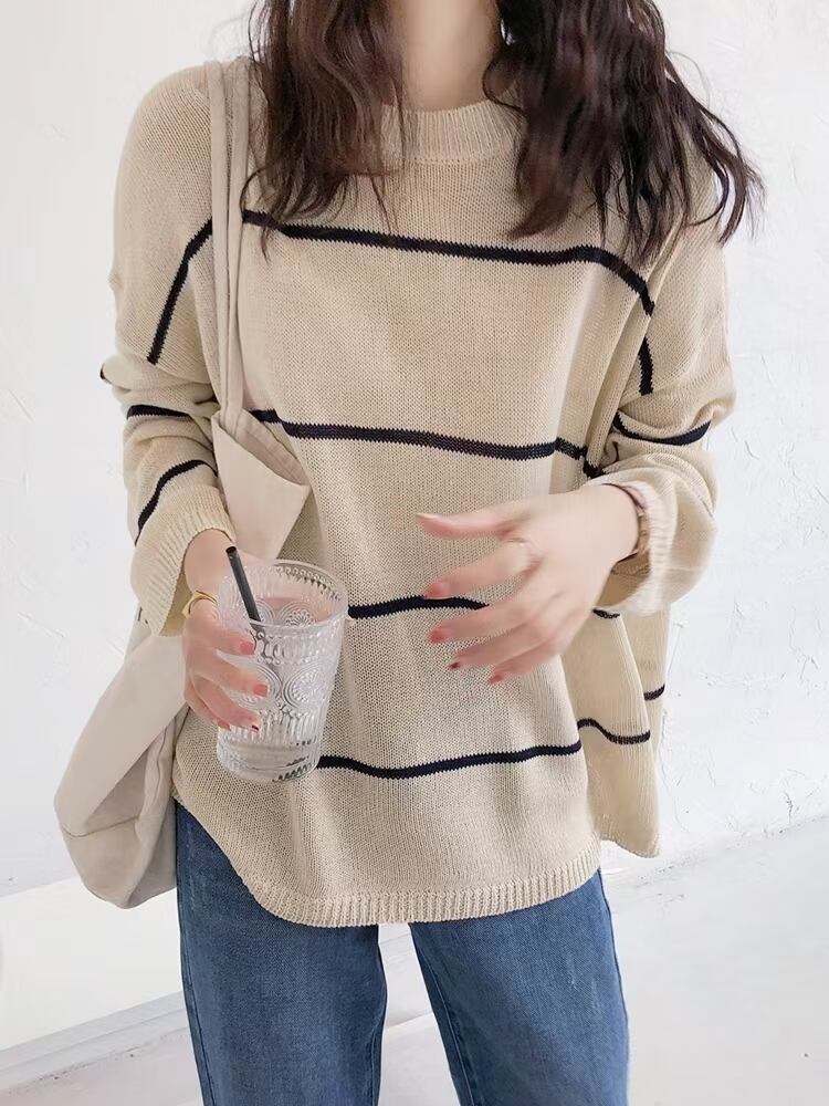 透かしボーダーニット　AJ−4Z4039-612