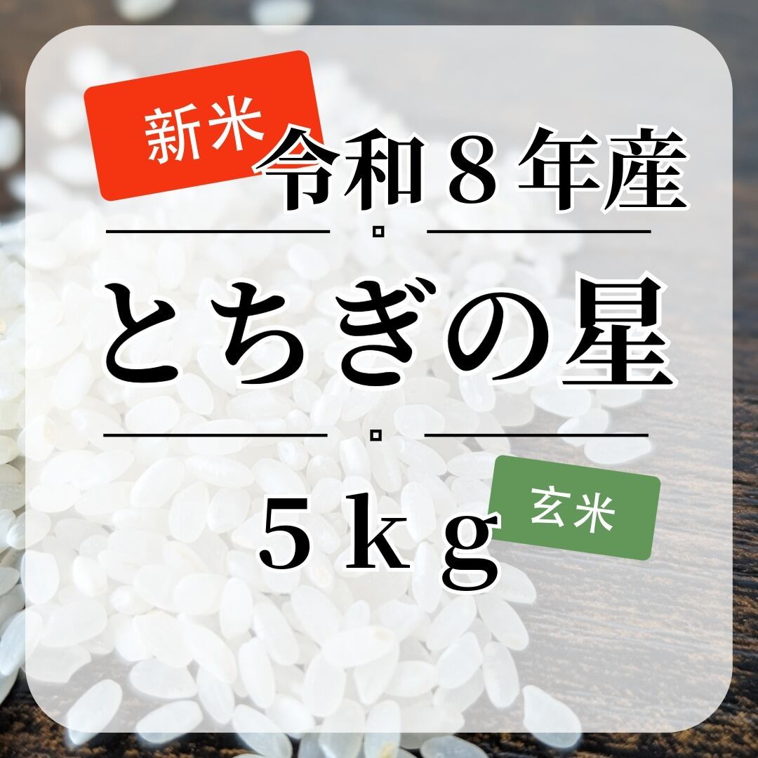 新米『とちぎの星』【玄米】内容量5kg・送料無料