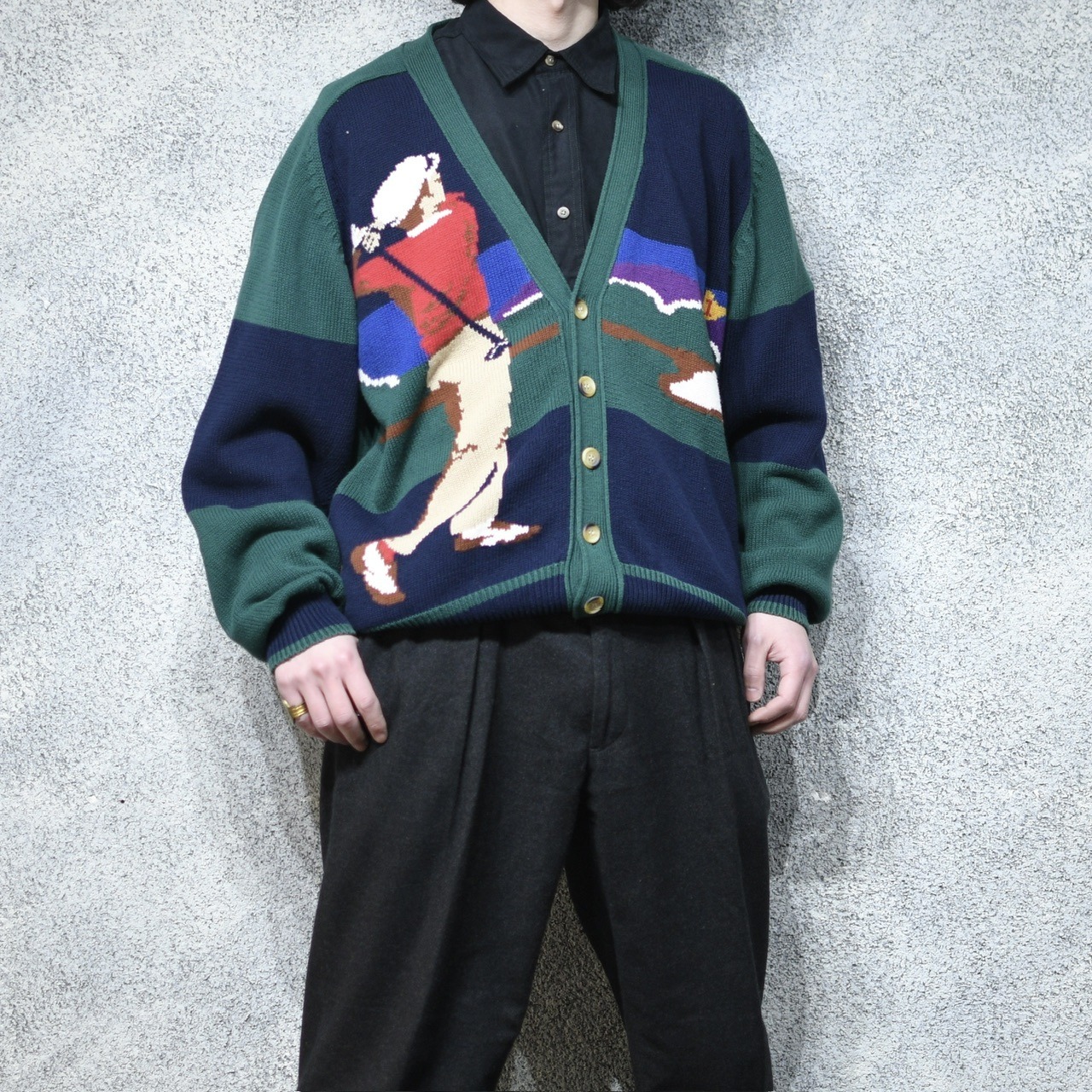 Hathaway golf design hand cardigan