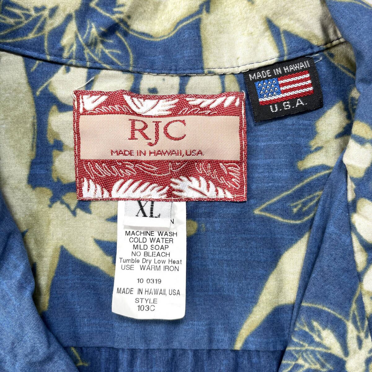 古着 90S USA製 RJC コットン 開襟 ヴィンテージ アロハシャツ