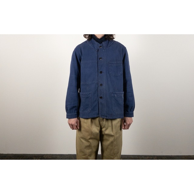 1940s "French Vintage" Blue Cotton Twill Work Jacket