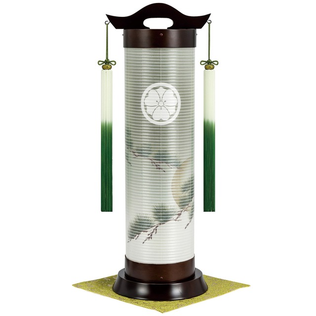 【提灯】盆提灯　お盆　初盆　家紋　インテリア　モダン　おしゃれ　コンパクト　◇美岳　松に月　家紋入　品番597200-00