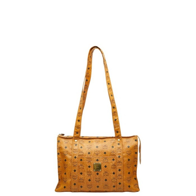 エム シー エム ヴィセトス モノグラム ハンドバッグ トートバッグ ブラウン レザー レディース MCM 【中古】
