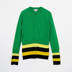 Layered knit cardigan（GREEN）
