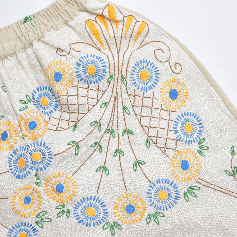 Remakeリメイク 再構築 パッチワーク&フラワー刺繍 デザイン ルーズ