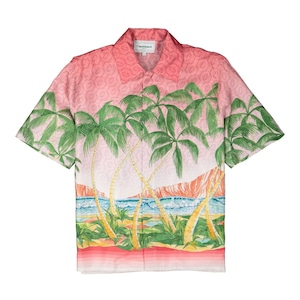 Casablanca Tennis Rose A Maui Printed Ss Slik Shirt