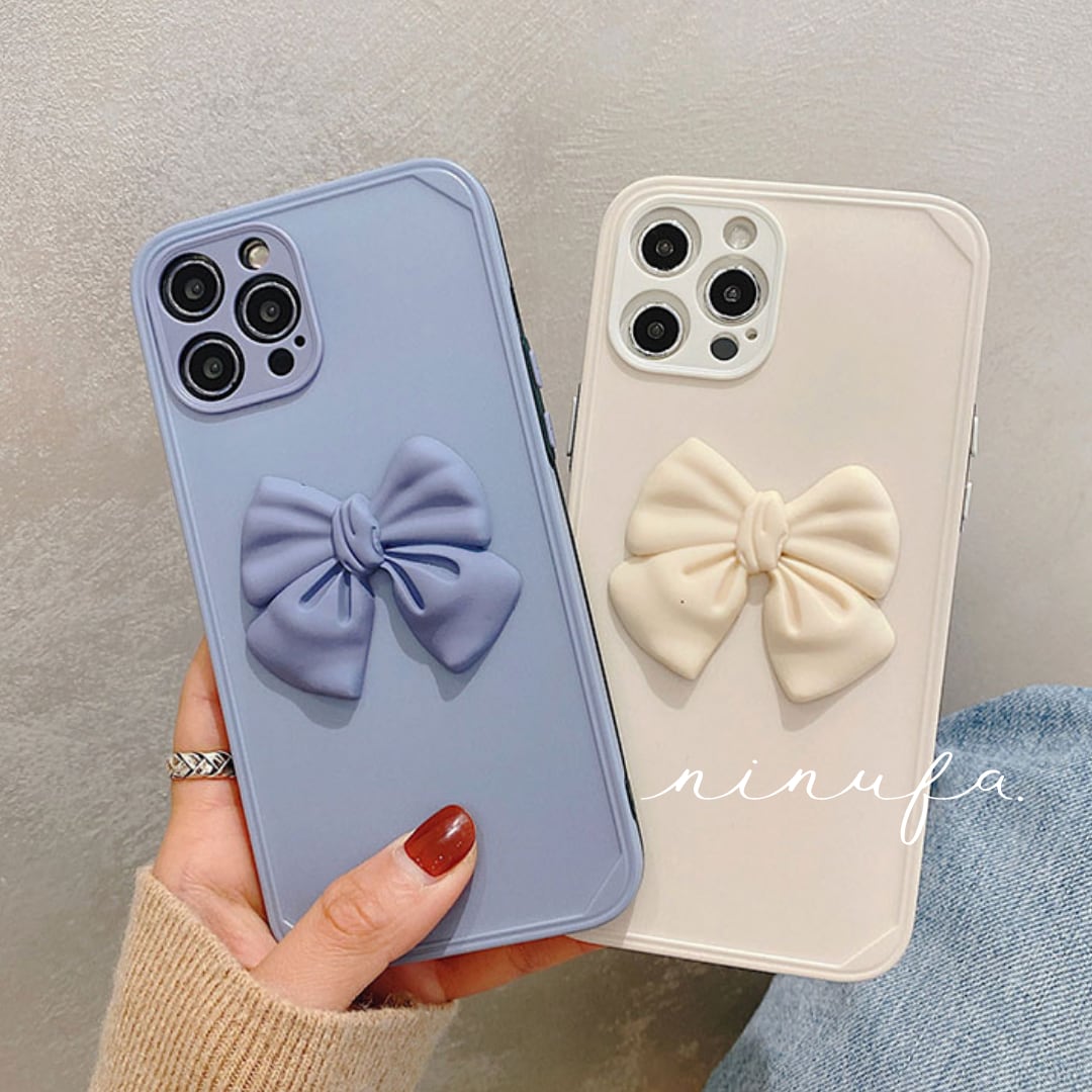 立体的なリボンに視線集中❤︎蝶々結び デザインスマホケース 2color ND-14571