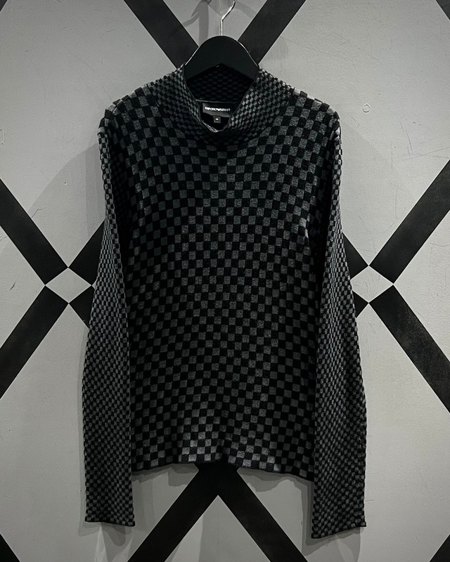 【X VINTAGE】“EMPORIO ARMANI” Checkered Knit Pullover