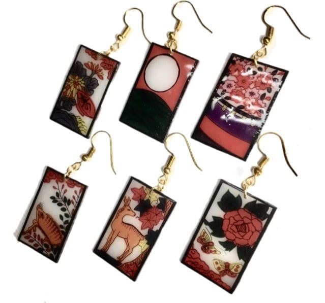 花札のピアス 6枚セット | 創作和小物 和秀