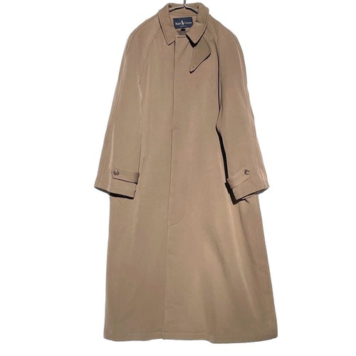 [Ralph Lauren - Made In USA] Vintage Wool Gabardine Stainless Collar Coat [1980s-] Vintage Wool Gabardine Coat