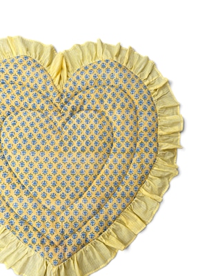 Heart Frill Mat - Combination Color - Yellow and Blue Flower【saruche】