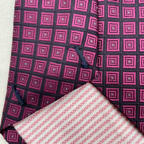 Vintage Japan tie 格子柄 ワインレッド n-53