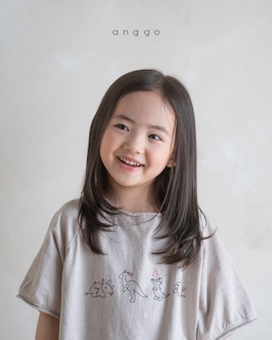 【anggo】だいなそーTシャツ 80〜120cm グレー 230509