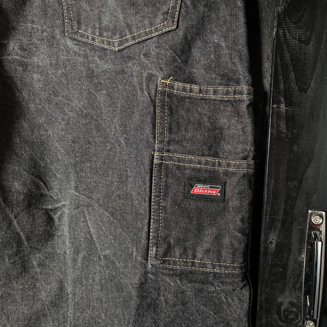 Dickies ブラックデニムショーツ　極太　W35 ディッキーズ　ジョーツ