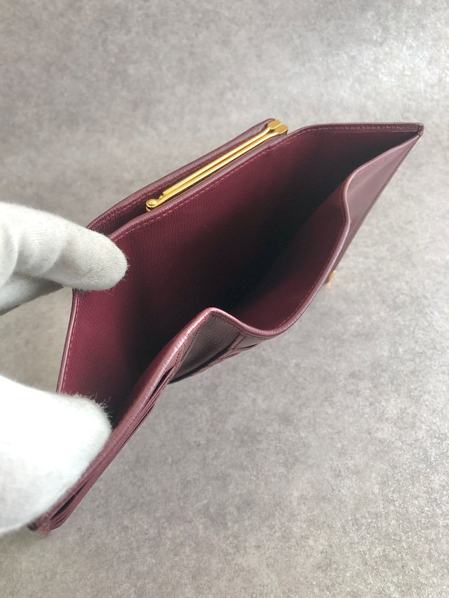 Cartier カルティエ マストライン 財布 ボルドー レザー 二つ折り財布 vintage ヴィンテージ オールド g2uux3