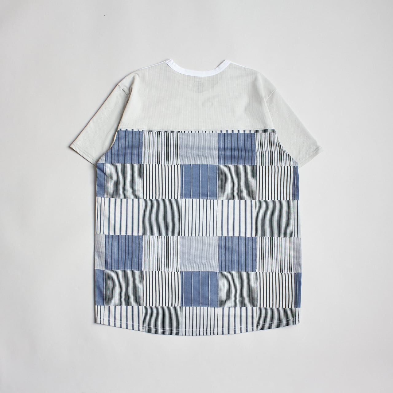 ranor（ラナー）STRIPE PW T - BLACK ストライプパッチワークTシャツ