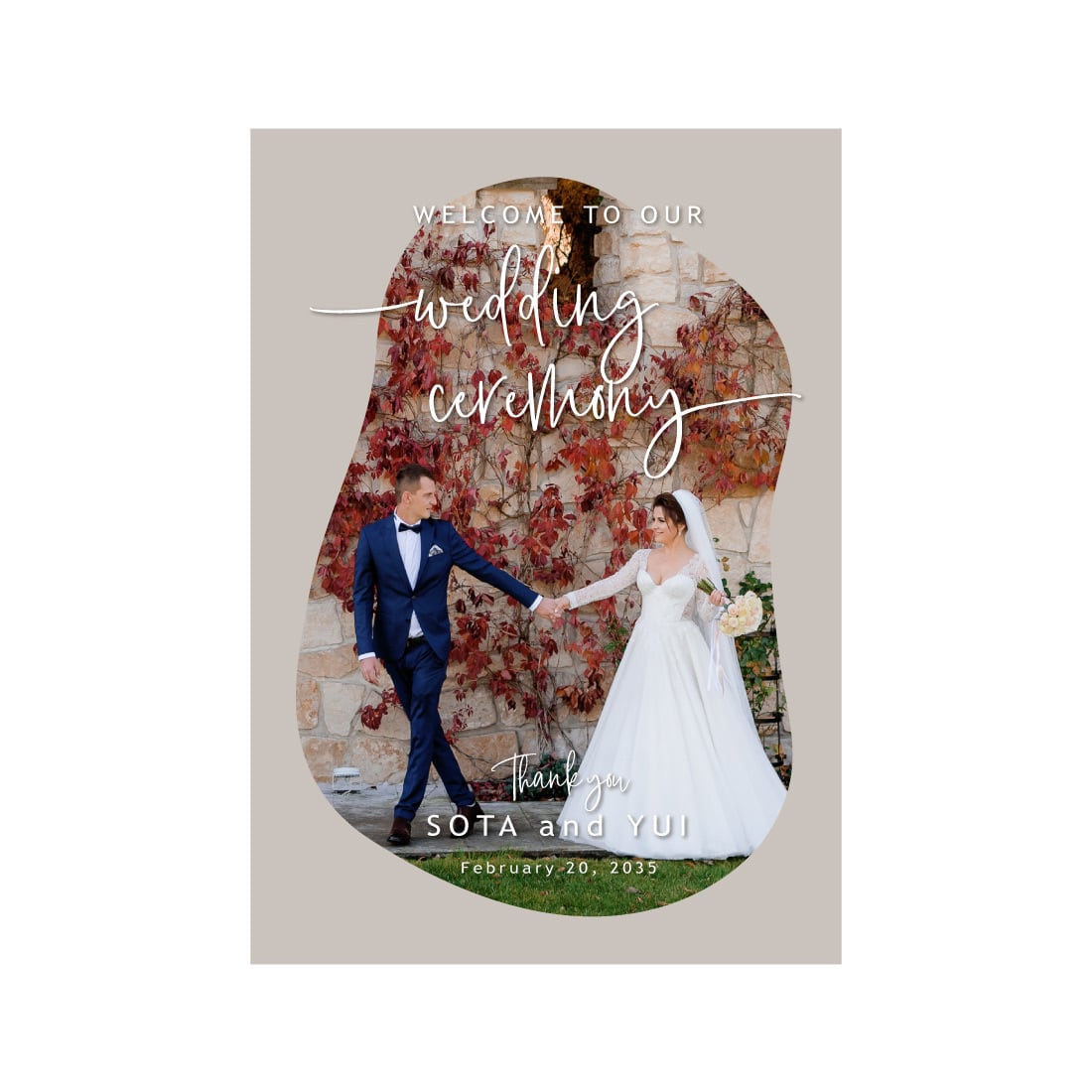 写真入りウェルカムボード【フリーフォルム】結婚式・名入れ A4〜A1