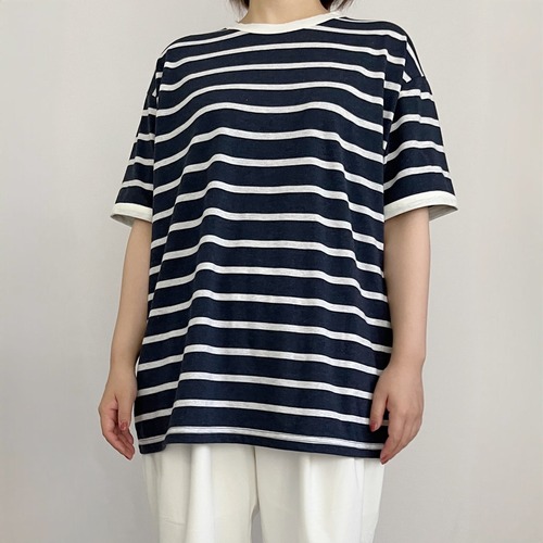 ボーダーTシャツ (紺×白)