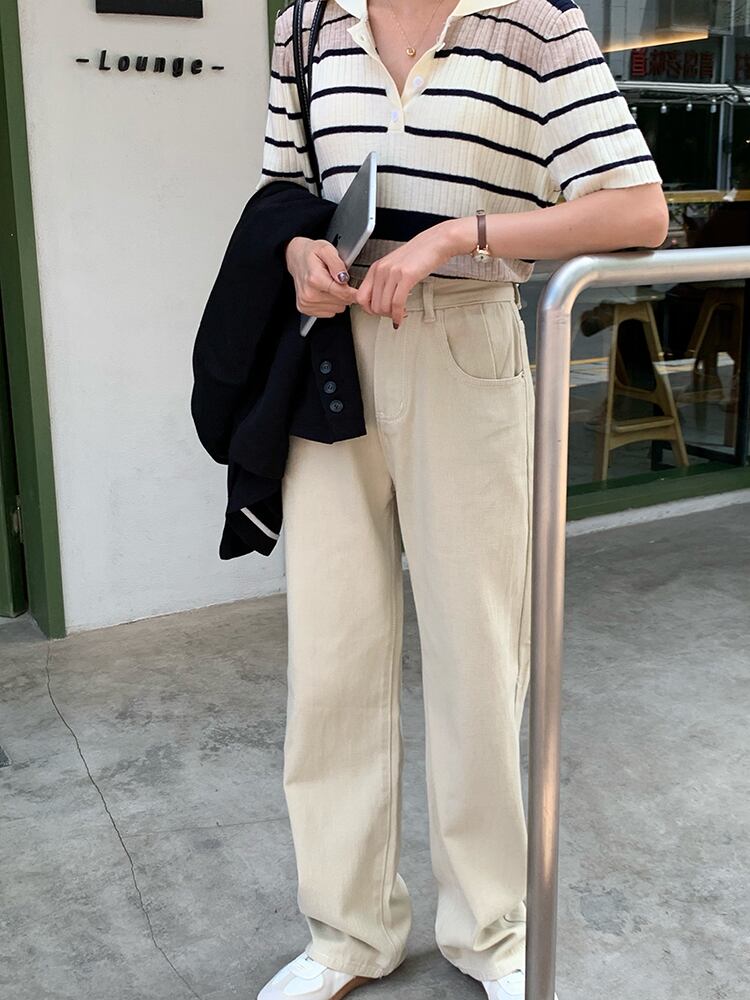 ジーンズ オータムスタイルスタンダードカジュアルハイウェストパンツ レッド レトロ エラスティック 伸縮 秋物 ヨーロピアン ビッグFスモールZ韓国88806902100