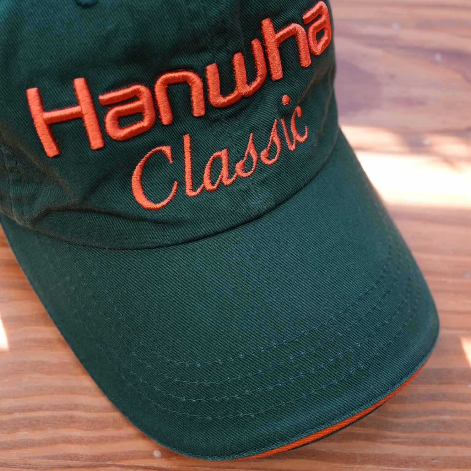 韓国系 Hanwha classic 韓国 キャップ グリーン×オレンジ