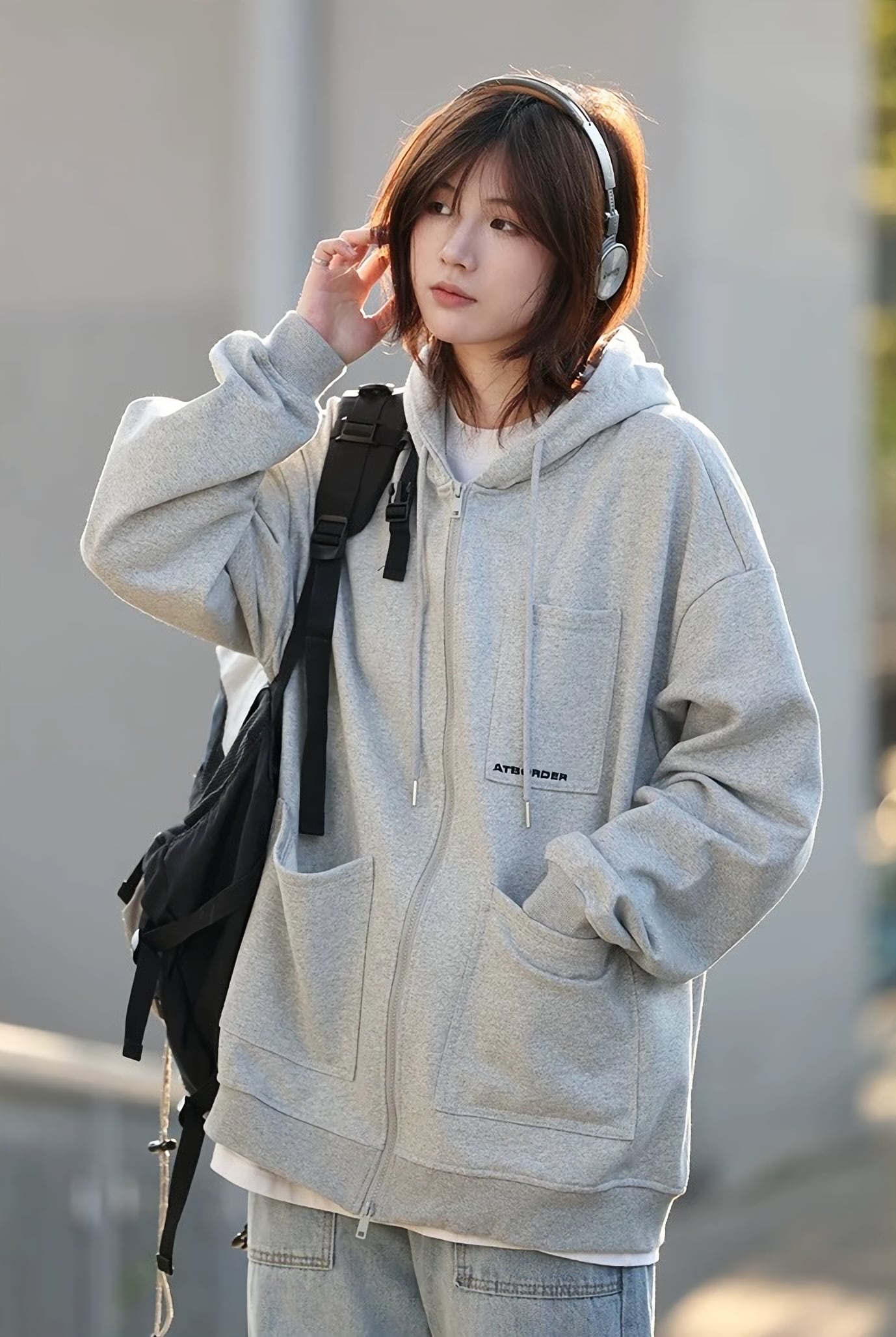 パーカー オシャレ マルチユース 快適 カジュアル マルチポケットジップパーカー / Multi Pocket Zip Hoodie
