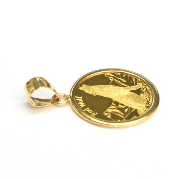 24金】K24ウルフ＆コンドル コインペンダント ネックレス チャーム