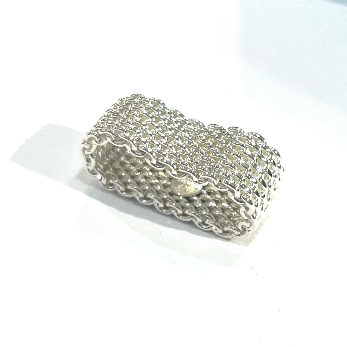 中*吉様 Tiffany & Co. シルバーリング 希少【TIFFANY＆CO】2589 【18号】ティファニーサマセットメッシュ