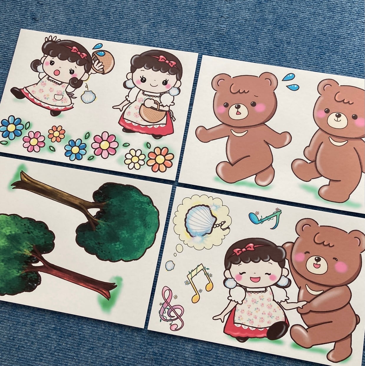 保育【もりのくまさん】ペープサート 壁面 誕生会 保育教材 | はみ工房