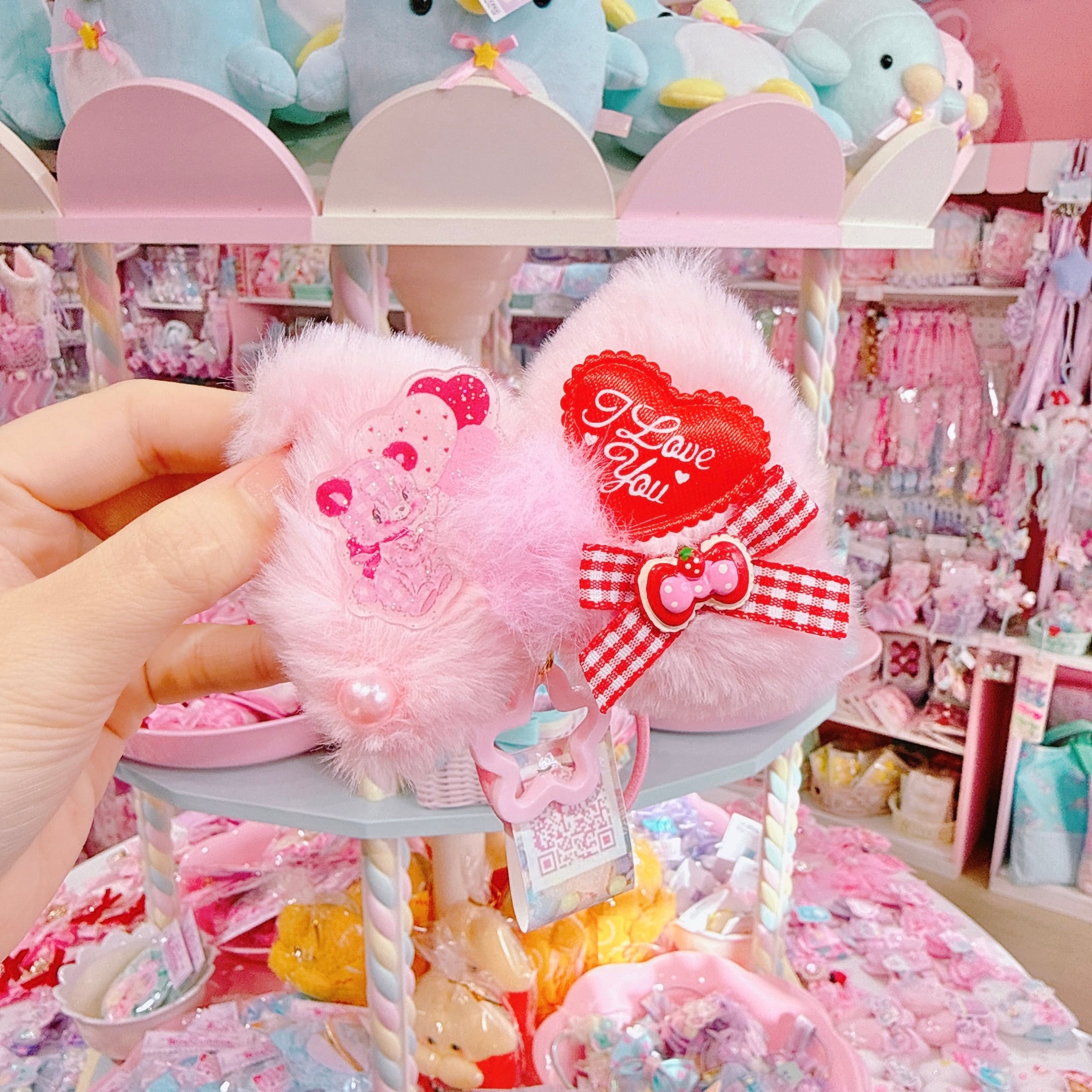 【F1】73-38ファーリボンヘアゴム