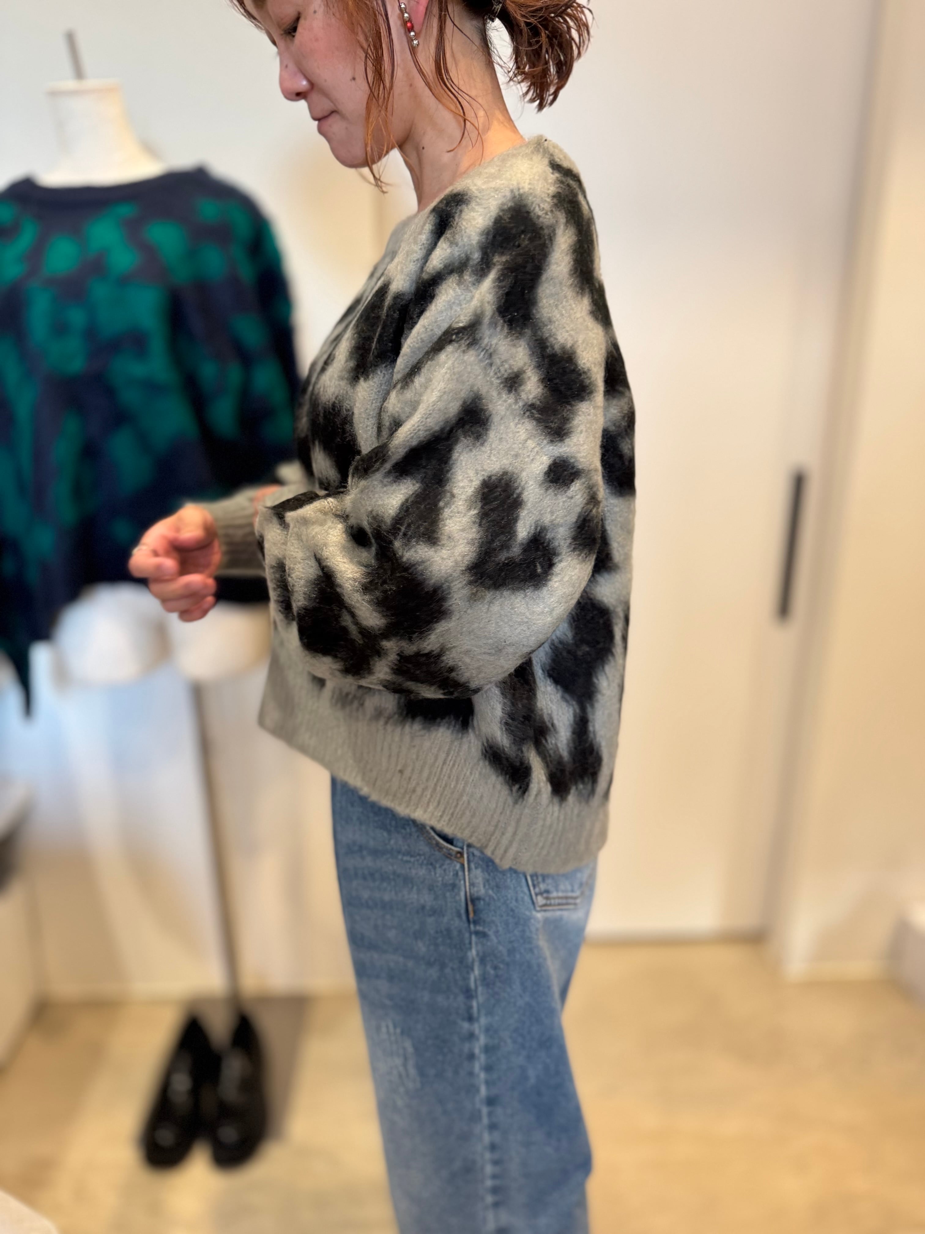 【SELECT】レオパード柄ニットプルオーバー