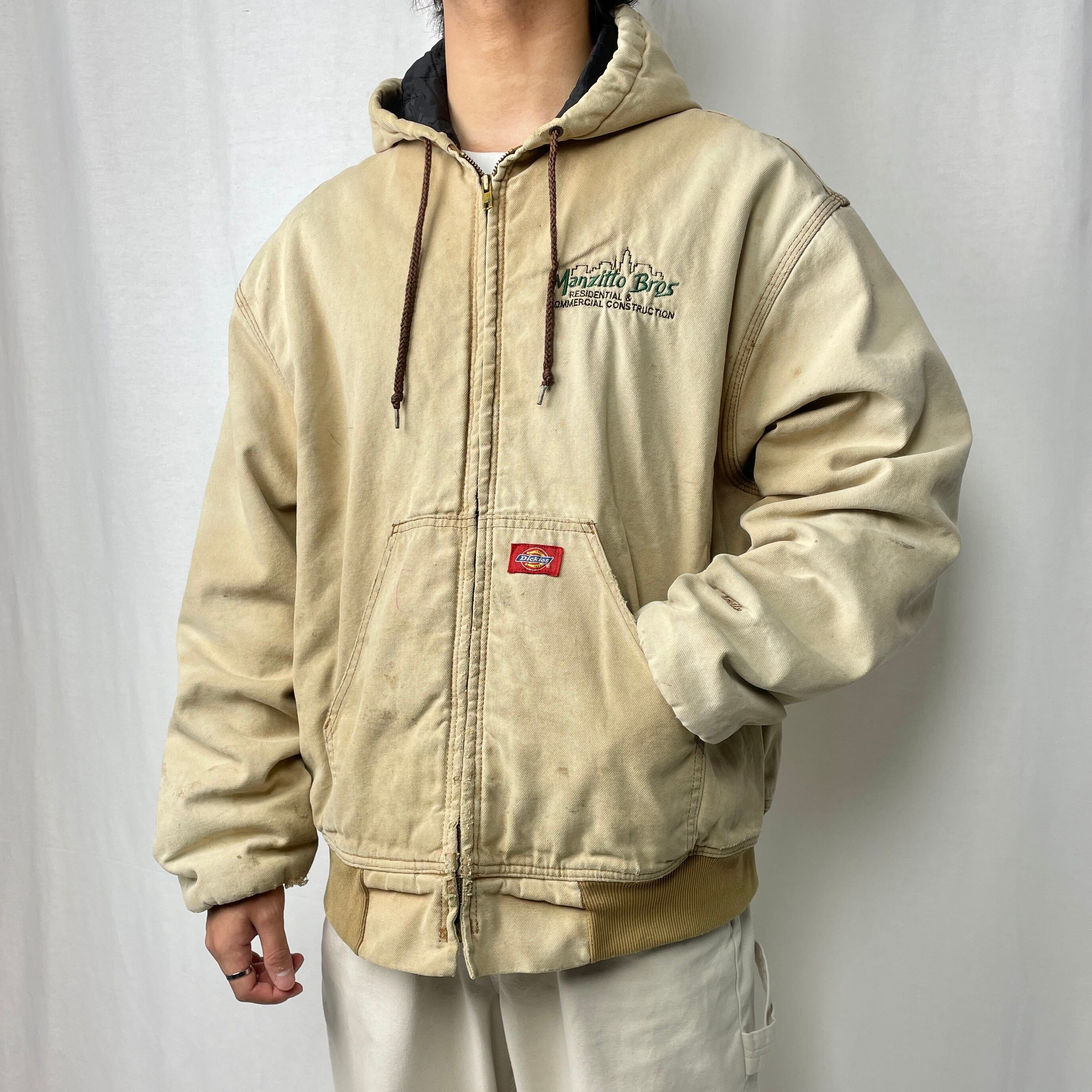 Dickies 中綿 襟コーデュロイ ダック地 アクティブジャケット ブラウン