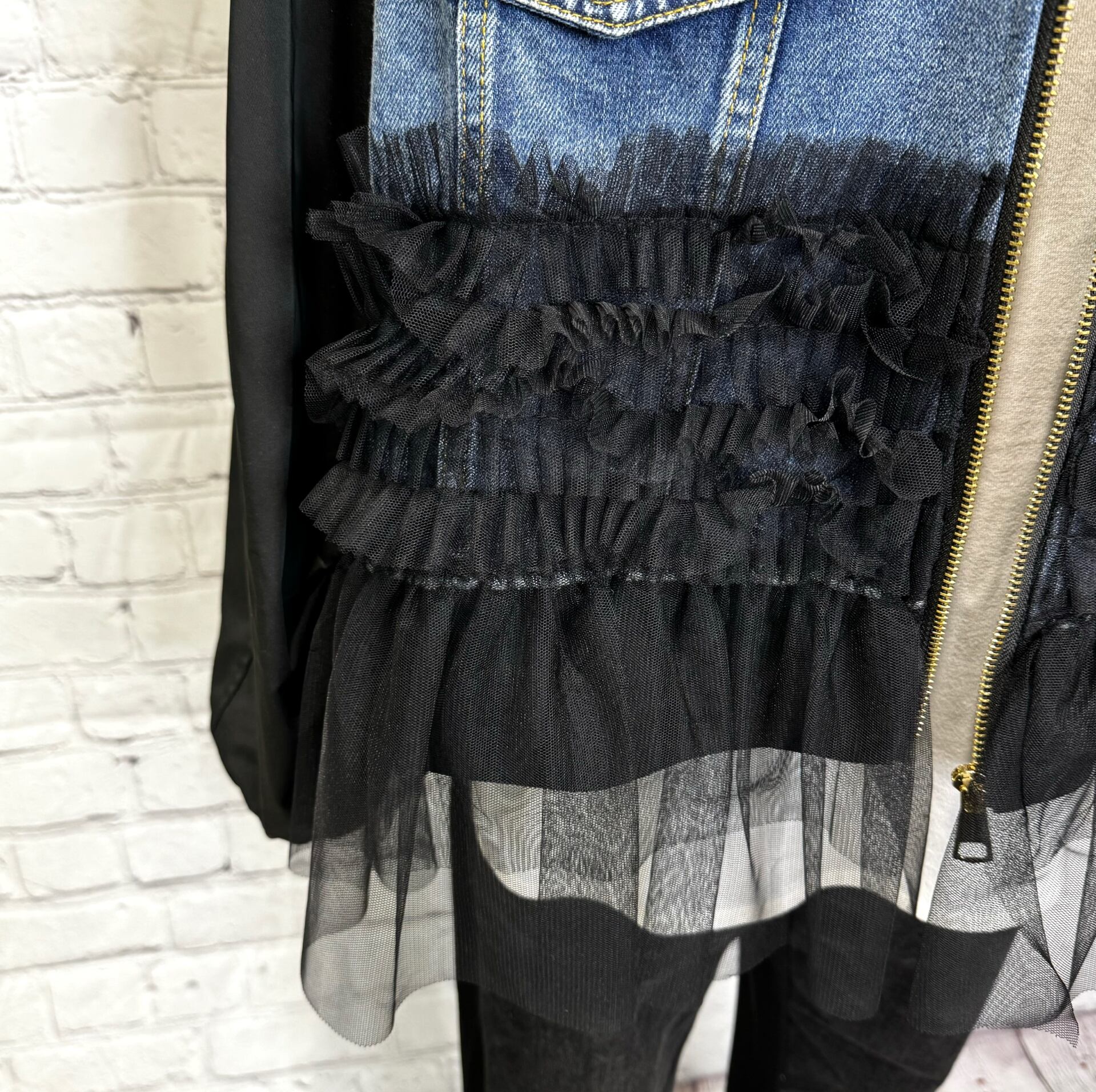 MICALLE MICALLE 異素材ドッキングジャケット ブラック 【公式通販】