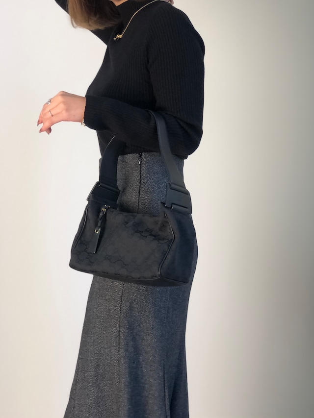 GUCCI グッチ ショルダーバッグ ブラック GGキャンバス キャンバス vintage ヴィンテージ オールド xi6jhz