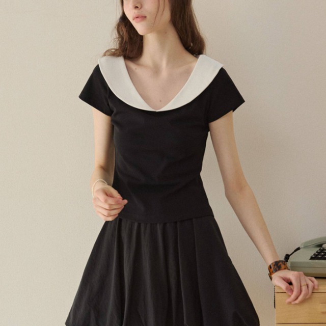 Lyceènne Noir Top F0646