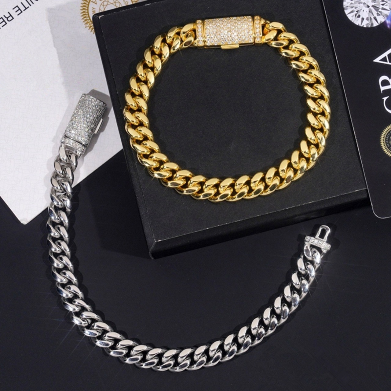 【grt31】Iced Out Moissanite Cuban Bracelet (8mm)