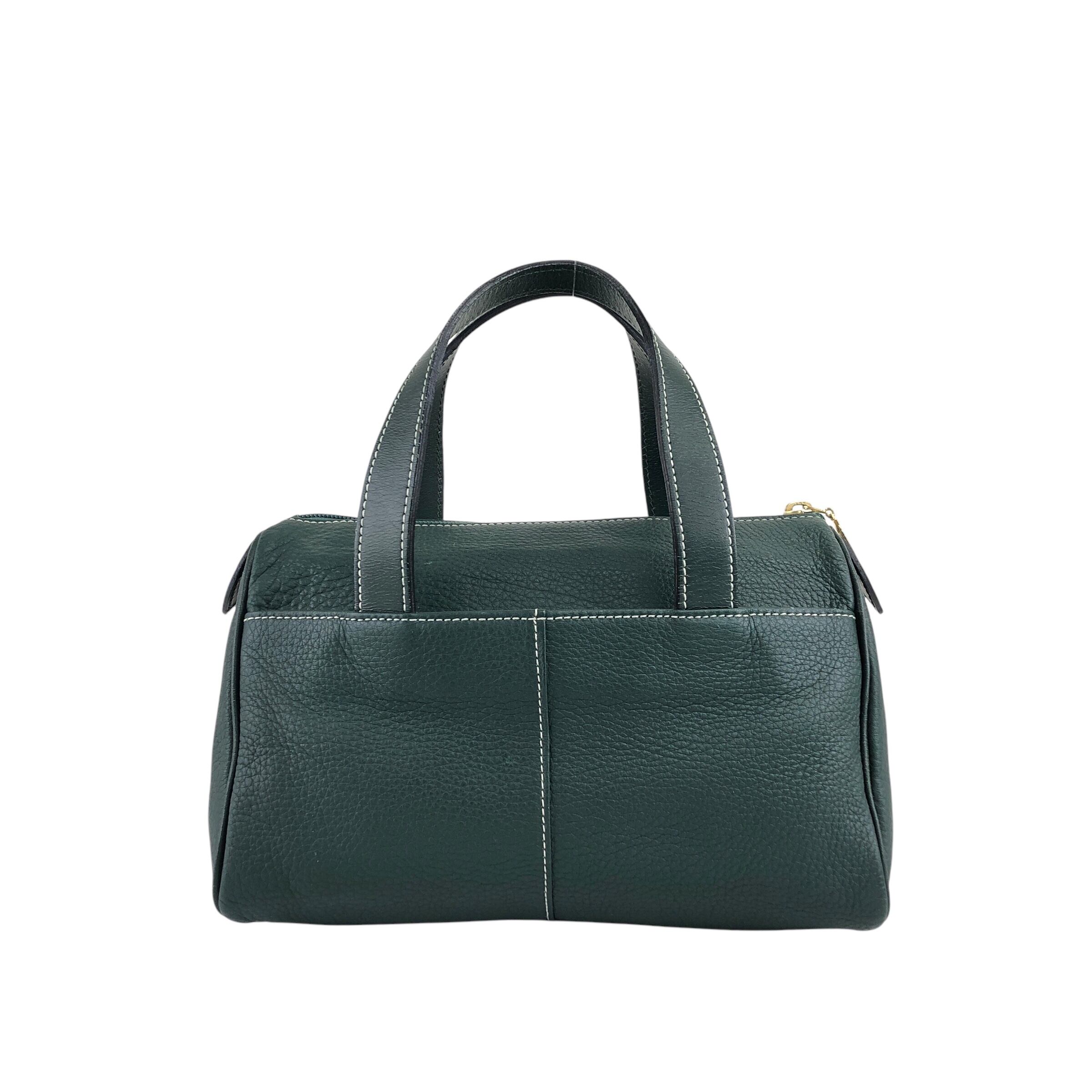 BURBERRY バーバリー ハンドバッグ グリーン レザー ミニボストン