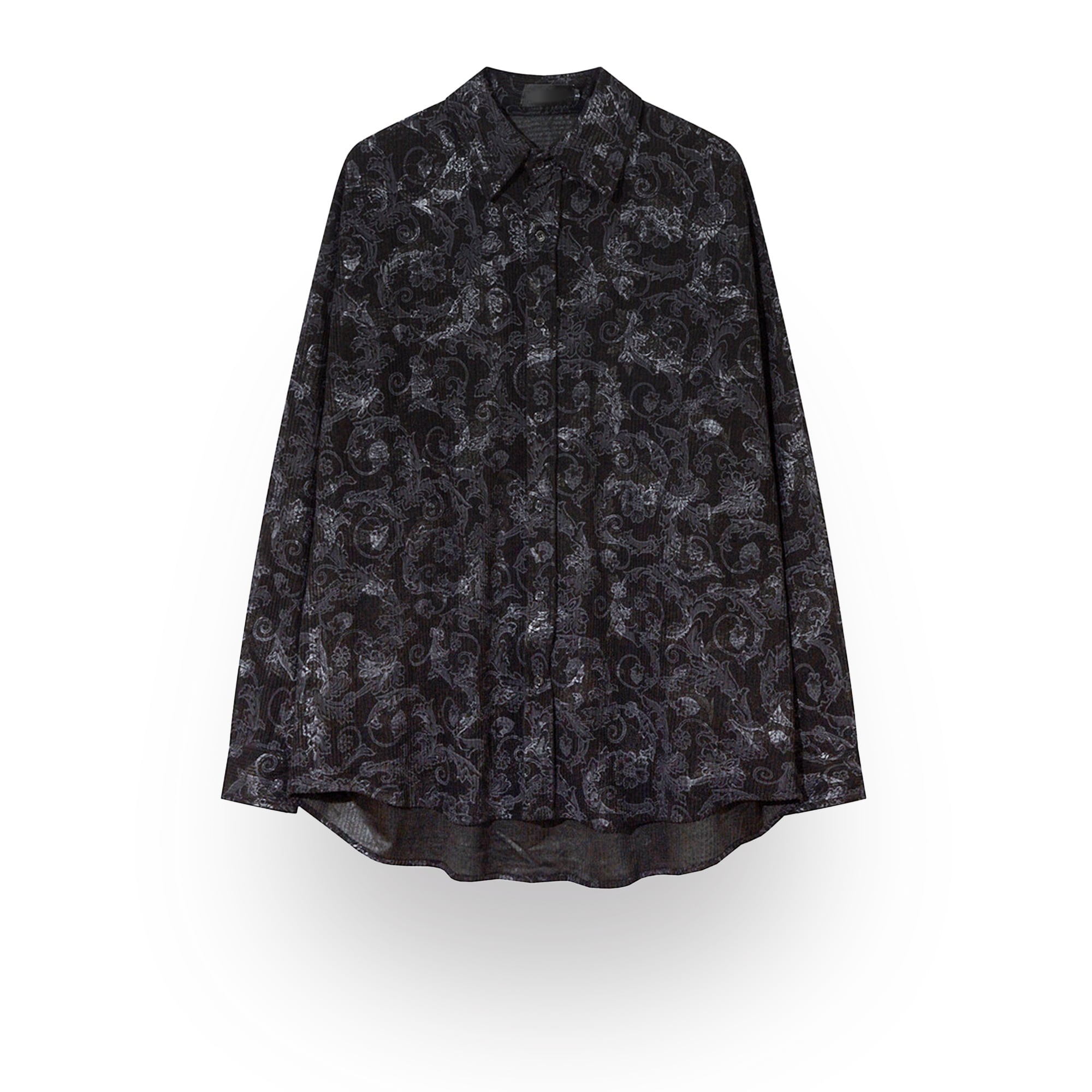 ペイズリー&コーデュロイブラックシャツ