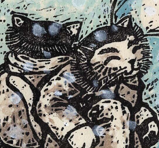 木版画「雪あそび」版画家・漫画家／藤宮史のオリジナル版画 | PAY ID