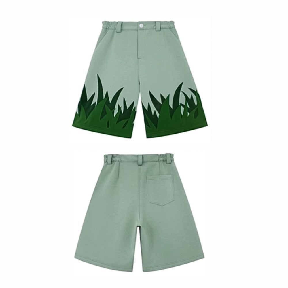 草むらの中を歩くグリーンハーフパンツ【メンズ】 E00261 | EMMA GRAND