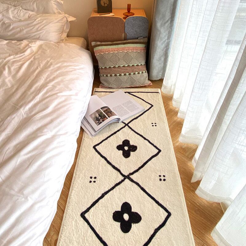 【CARPET】韓国風花柄幾何カーペット