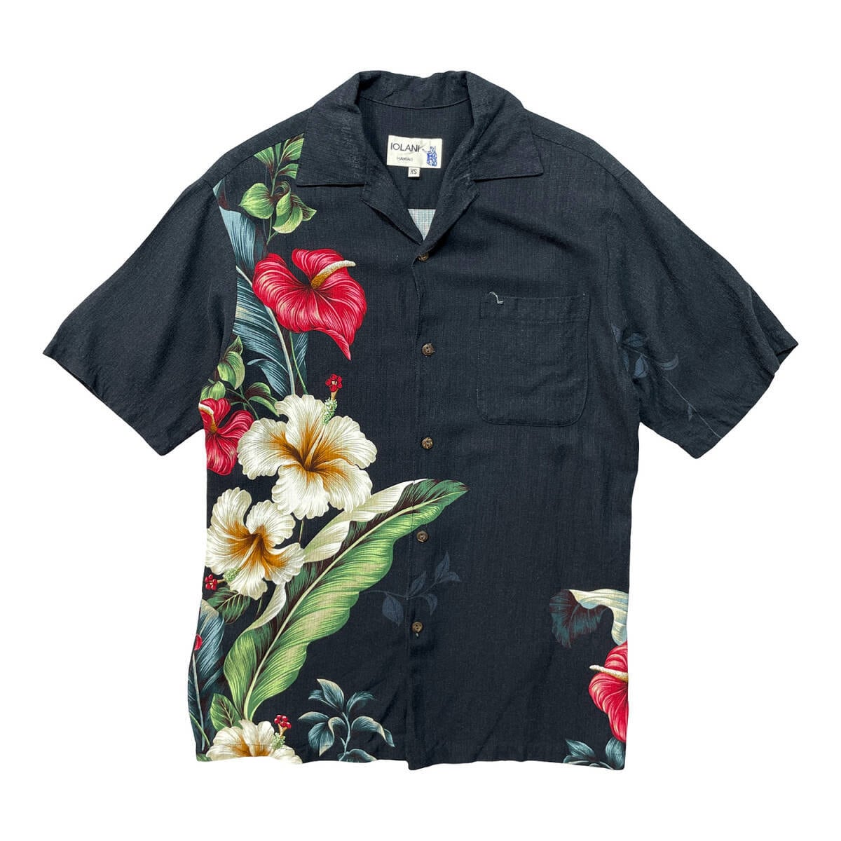 ヴィンテージ　アロハシャツ　ＵＳＡ製 USA 古着 ハワイ製 80S IOLANI イオラニ 開襟 レーヨン ヴィンテージ