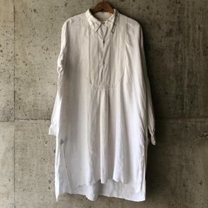 00s 10s 20s フレンチ ヴィンテージ リネン グランパシャツ