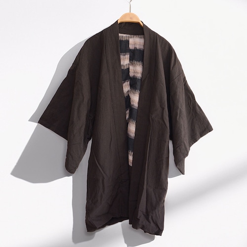 羽織 メンズ 着物 ジャケット|昭和初期ジャパンヴィンテージ・和モード・ブラウンチェック柄